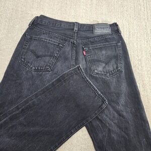 Levis 501 Jeans Men 30x30 *READ Black Denim Marble Straight Leg Grunge Biker Y2K